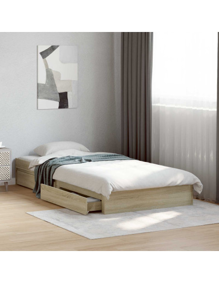 Telaio del letto con storage Rovere Sonoma 80 x 200 cm