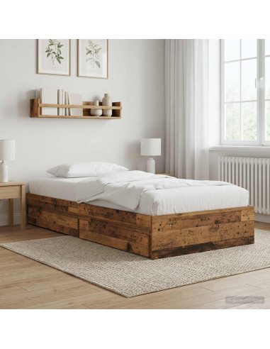 Telaio del letto con storage Legno antico 80 x 200 cm