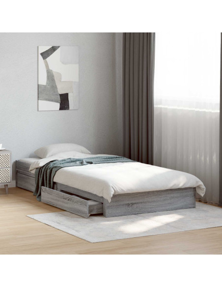 Telaio del letto con storage Sonoma grigio 80 x 200 cm