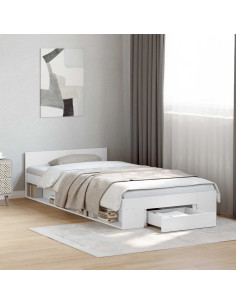 Telaio del letto con storage con cassetto Bianco 80 x 200 cm