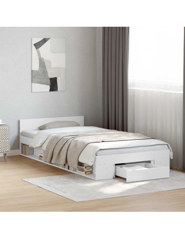 Telaio del letto con storage con cassetto Bianco 80 x 200 cm
