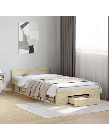 Telaio del letto con storage Rovere Sonoma 80 x 200 cm