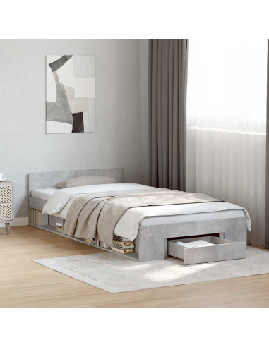 Telaio del letto con storage Grigio Cemento 80 x 200 cm