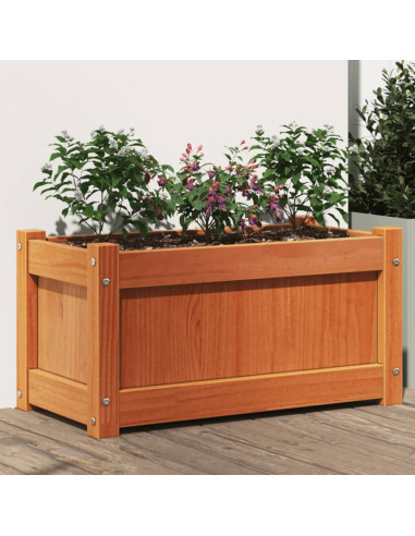 Fioriera Giardino Marrone Cera 60x31x31 cm Legno Massello Pino