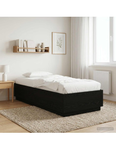Struttura del letto Rovere Nero 80 x 200 cm