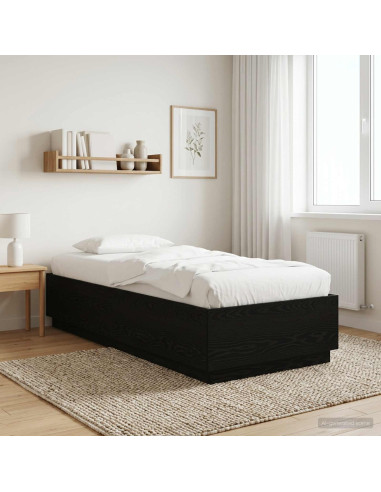 Struttura del letto Rovere Nero 80 x 200 cm