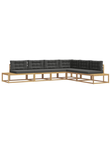 Set di divani da esterno 6 pz Bianco e Antracite Poliestere