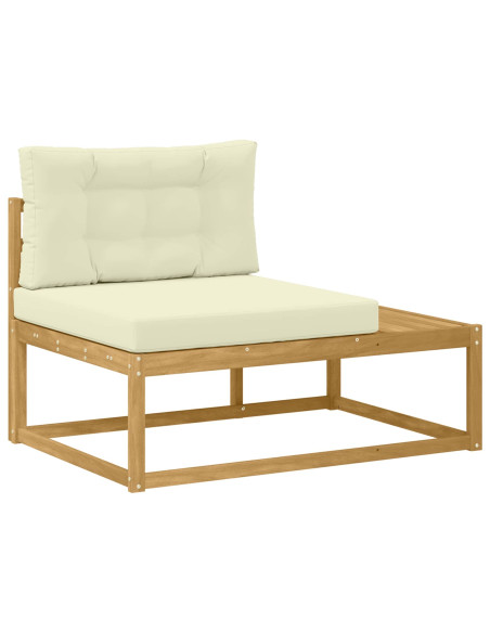 Set di divani da esterno 6 pz Bianco e Crema Poliestere