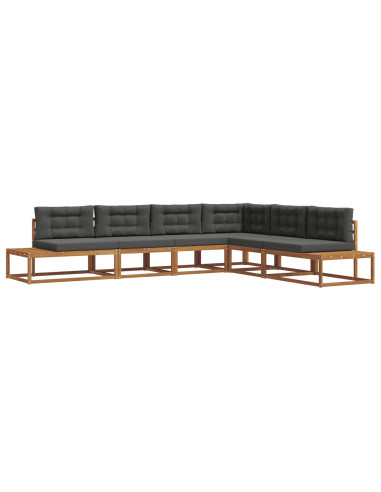 Set di divani da esterno 6 pz Naturale e Antracite