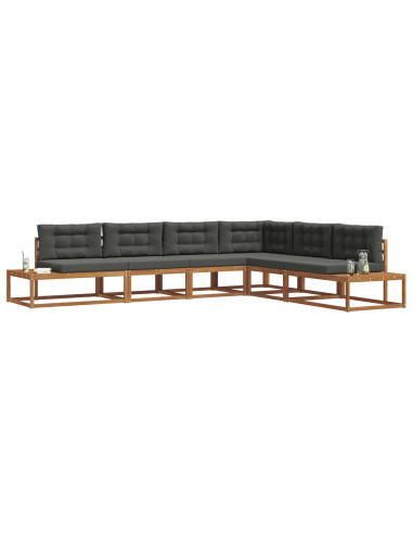 Set di divani da esterno 6 pz Naturale e Antracite