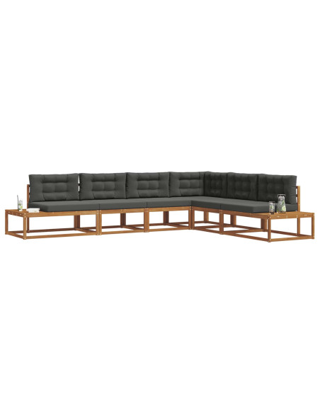 Set di divani da esterno 6 pz Naturale e Antracite