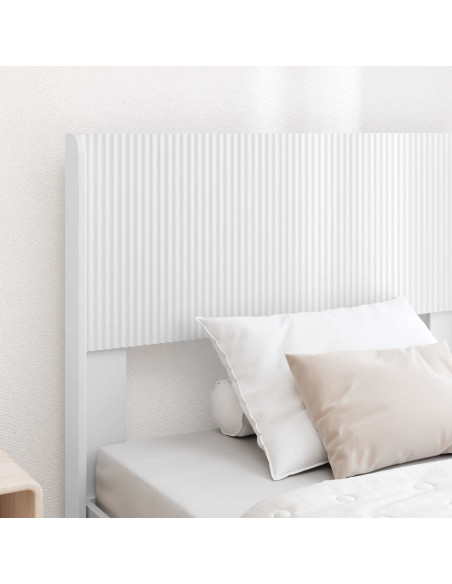 Struttura del letto con stoccaggio e testata Bianco 75 x 190 cm