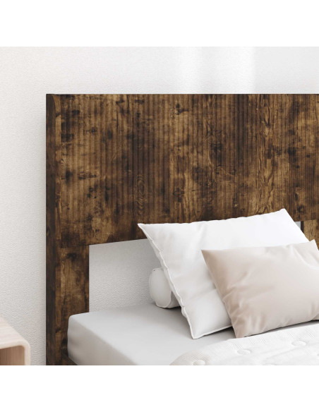 Struttura del letto con stoccaggio e testata Rovere Fumo