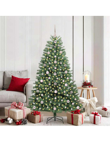 Albero di Natale Artificiale con Rami Pieghevoli Verde 180 cm