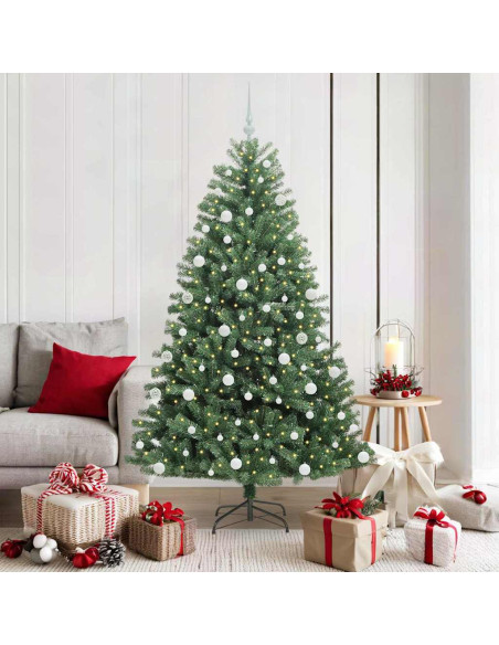 Albero di Natale Artificiale con Rami Pieghevoli Verde 180 cm