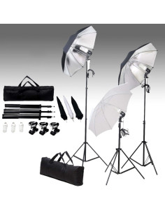 Kit per Studio Fotografico con Set di Luci e Fondale