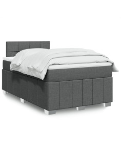 Giroletto a Molle con Materasso Grigio Scuro 120x190cm Tessuto