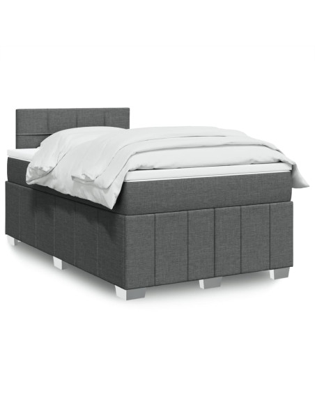 Giroletto a Molle con Materasso Grigio Scuro 120x190cm Tessuto