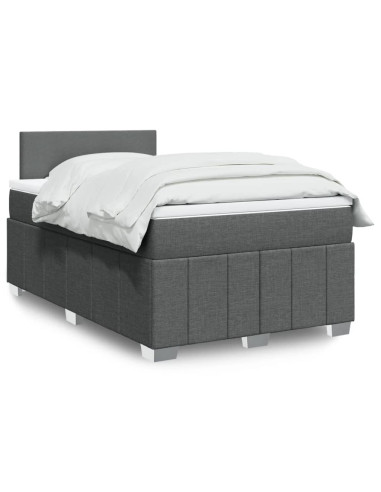 Giroletto a Molle con Materasso Grigio Scuro 120x190cm Tessuto