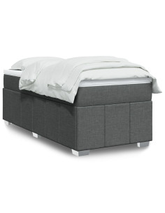 Giroletto a Molle con Materasso Grigio Scuro 80x200 cm Tessuto