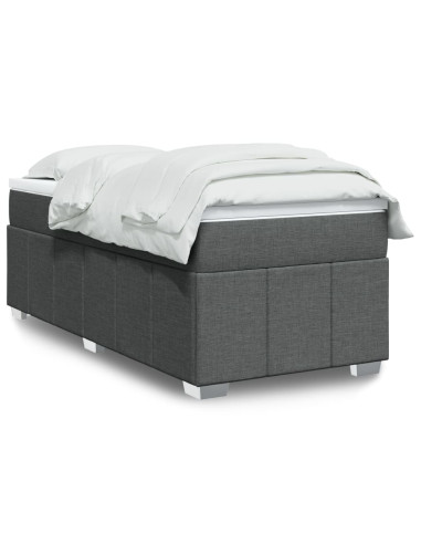 Giroletto a Molle con Materasso Grigio Scuro 80x200 cm Tessuto