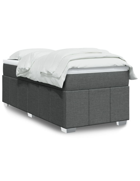 Giroletto a Molle con Materasso Grigio Scuro 80x200 cm Tessuto