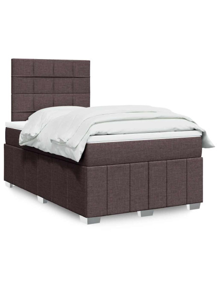 Giroletto a Molle con Materasso Marrone Scuro 120x190cm Tessuto