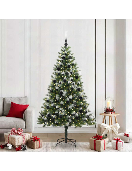 Albero di Natale artificiale a cerniera con neve fioccata