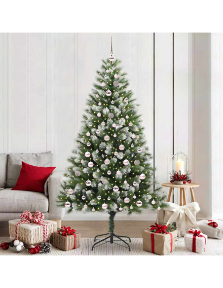 Albero di Natale artificiale a cerniera con neve fioccata