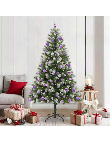 Albero di Natale artificiale a cerniera con neve fioccata