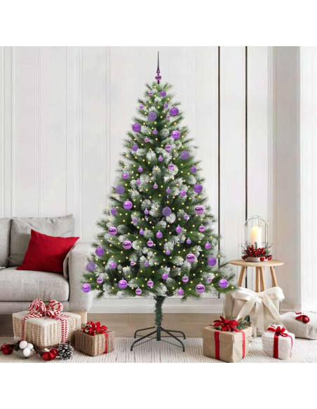 Albero di Natale artificiale a cerniera con neve fioccata