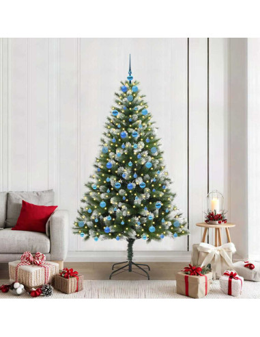 Albero di Natale artificiale a cerniera con neve fioccata