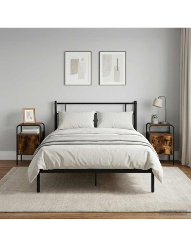 Armadio da Notte 2 pz Rovere Fumo Legno ingegnerizzato