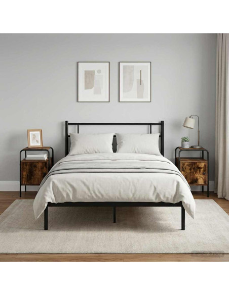 Armadio da Notte 2 pz Rovere Fumo Legno ingegnerizzato