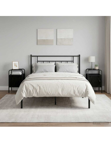 Armadio da Notte 2 pz Rovere Nero Legno ingegnerizzato