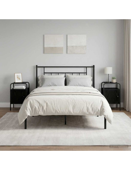 Armadio da Notte 2 pz Rovere Nero Legno ingegnerizzato