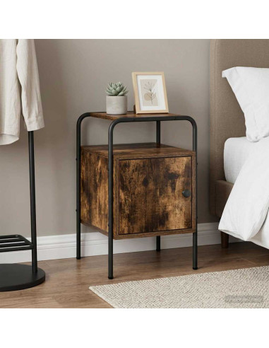 Armadio da Notte Rovere Fumo Legno ingegnerizzato
