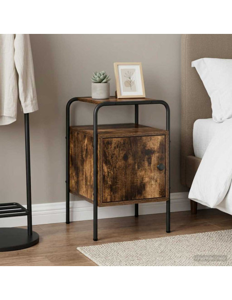 Armadio da Notte Rovere Fumo Legno ingegnerizzato