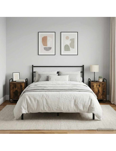 Armadio da Notte 2 pz Rovere Fumo Legno ingegnerizzato