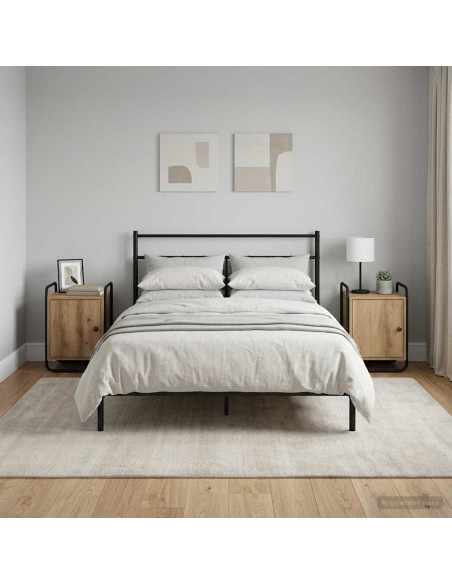 Armadio da Notte 2 pz Rovere Artigianale Legno ingegnerizzato