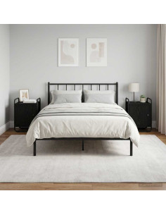 Armadio da Notte 2 pz Rovere Nero Legno ingegnerizzato