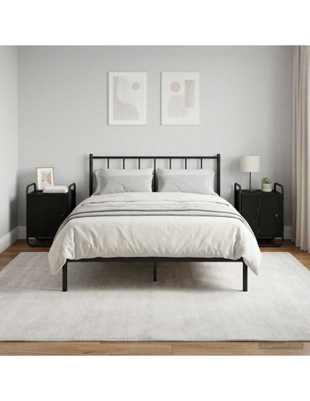 Armadio da Notte 2 pz Rovere Nero Legno ingegnerizzato