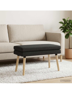 Panchina a doppio strato Nero 80 x 40 x 47 cm Tessuto