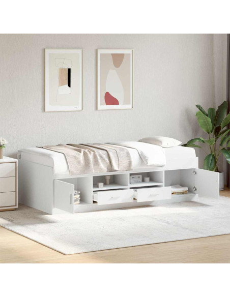 Telaio del letto con storage con cassetto Bianco 80 x 200 cm