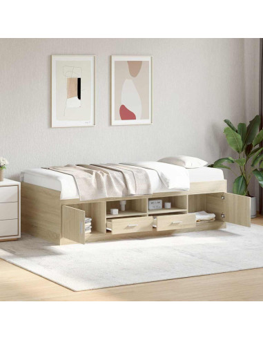 Telaio del letto con storage Rovere Sonoma 80 x 200 cm