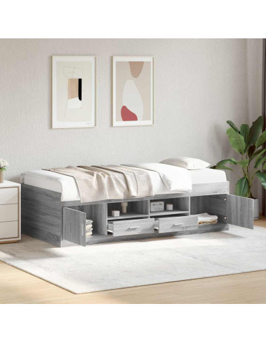 Telaio del letto con storage Sonoma grigio 80 x 200 cm