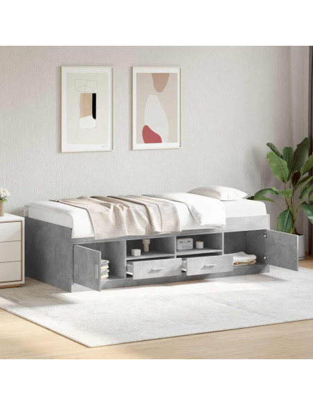 Telaio del letto con storage Grigio Cemento 80 x 200 cm