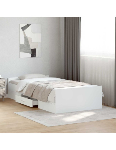 Telaio del letto con storage con cassetto Bianco 80 x 200 cm