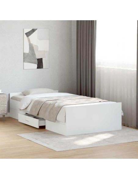 Telaio del letto con storage con cassetto Bianco 80 x 200 cm