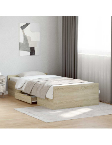 Telaio del letto con storage Rovere Sonoma 80 x 200 cm